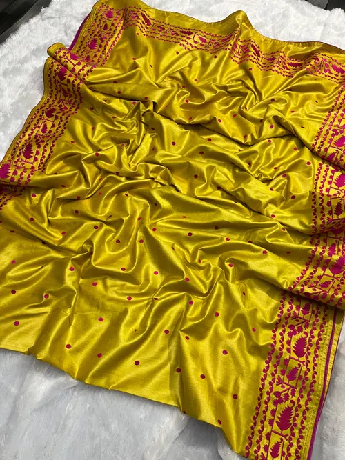 Pure Tussar Munga Silk Saree with Natural Texture & Elegant Lustre